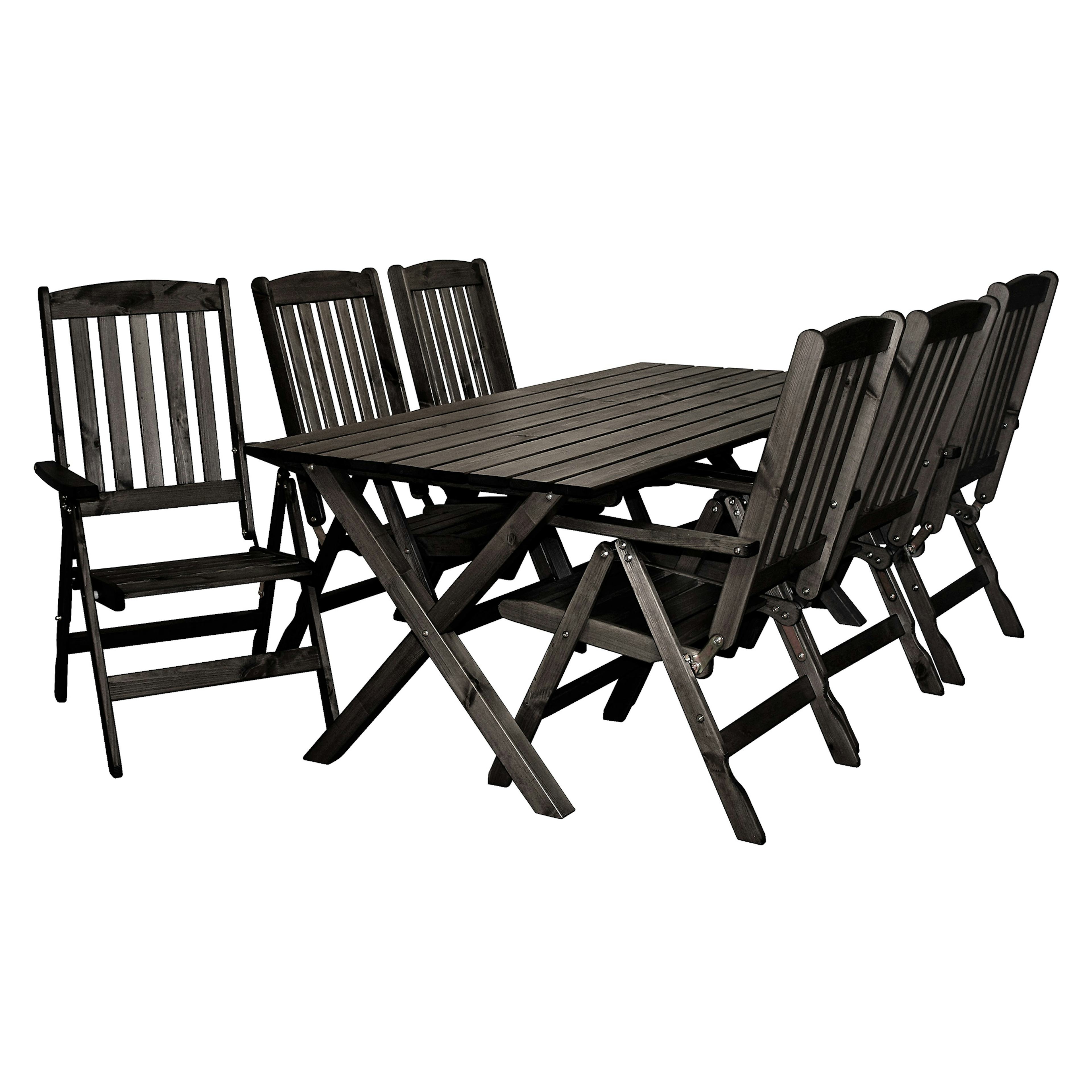 Trädgårdsmöbel Baltic Garden Olivia Svart 6-sits