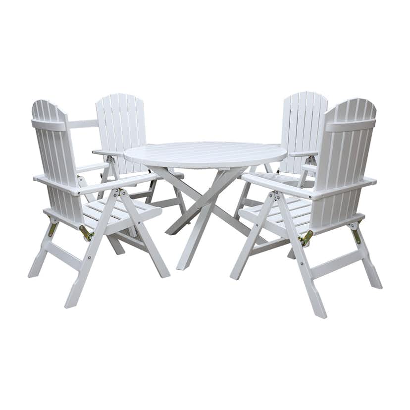 Matgrupp Baltic Garden Scottsdale Ø112 Med 4 Kungshamn Stolar