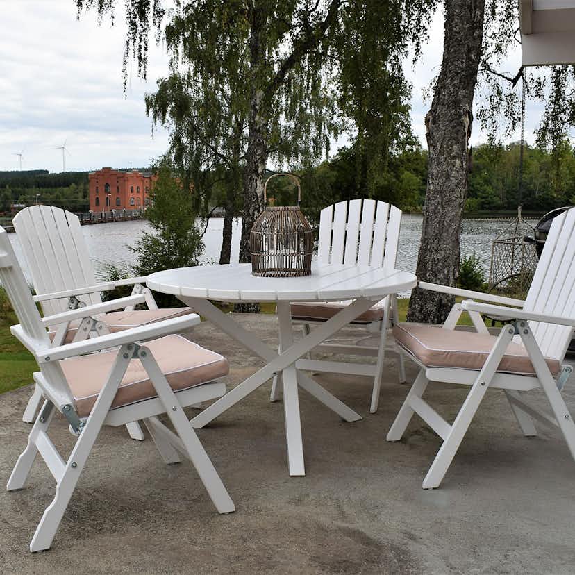Matgrupp Baltic Garden Scottsdale Ø112 Med 4 Kungshamn Stolar