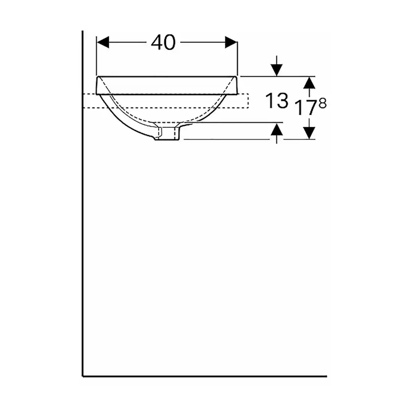 Tvättställ Geberit Variform 550 mm Infälld Ovalt