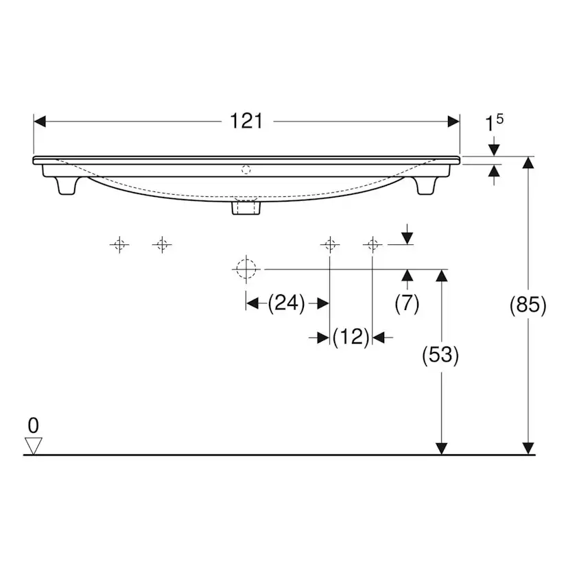 Tvättställ Ifö Elegant med Två Kranhål