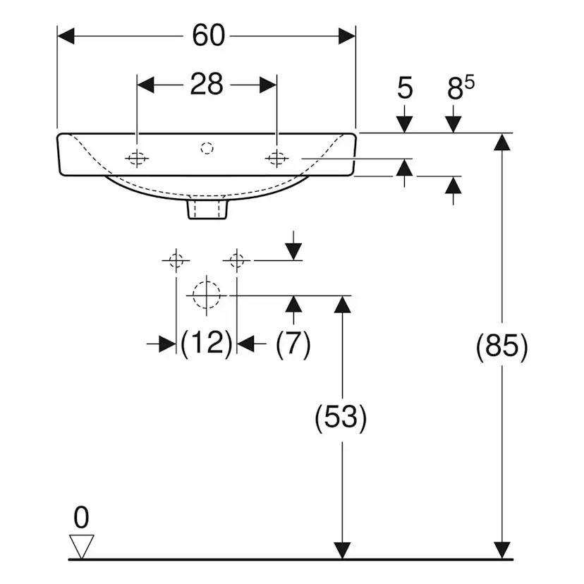 Tvättställ Ifö Vinta Porslin Rund