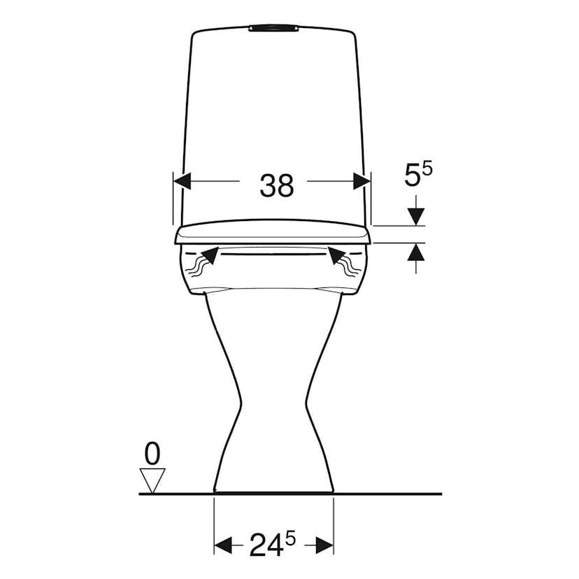 Toalettstol Ifö Vinta Rimfree Förhöjd Öppet S-lås