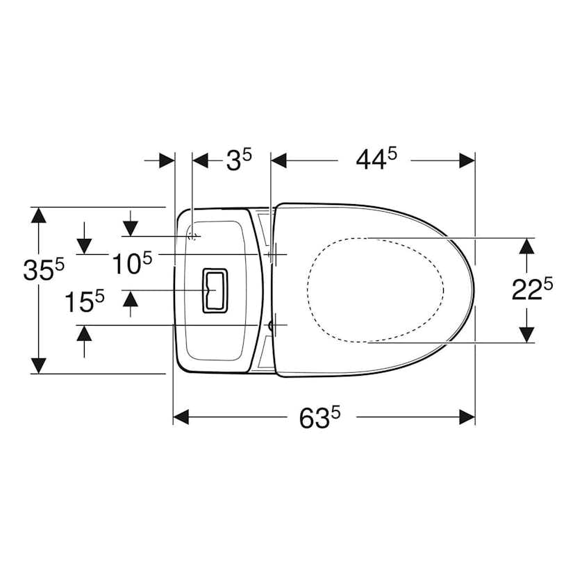 Toalettstol Ifö Vinta Rimfree Förhöjd Öppet S-lås