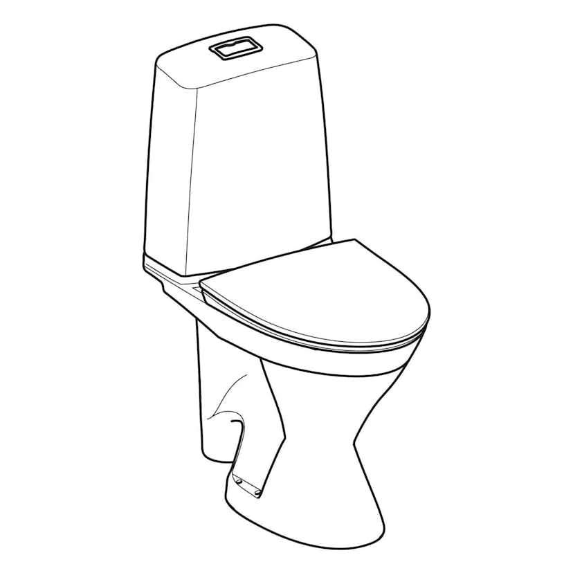 Toalettstol Ifö Vinta Rimfree Förhöjd Öppet S-lås