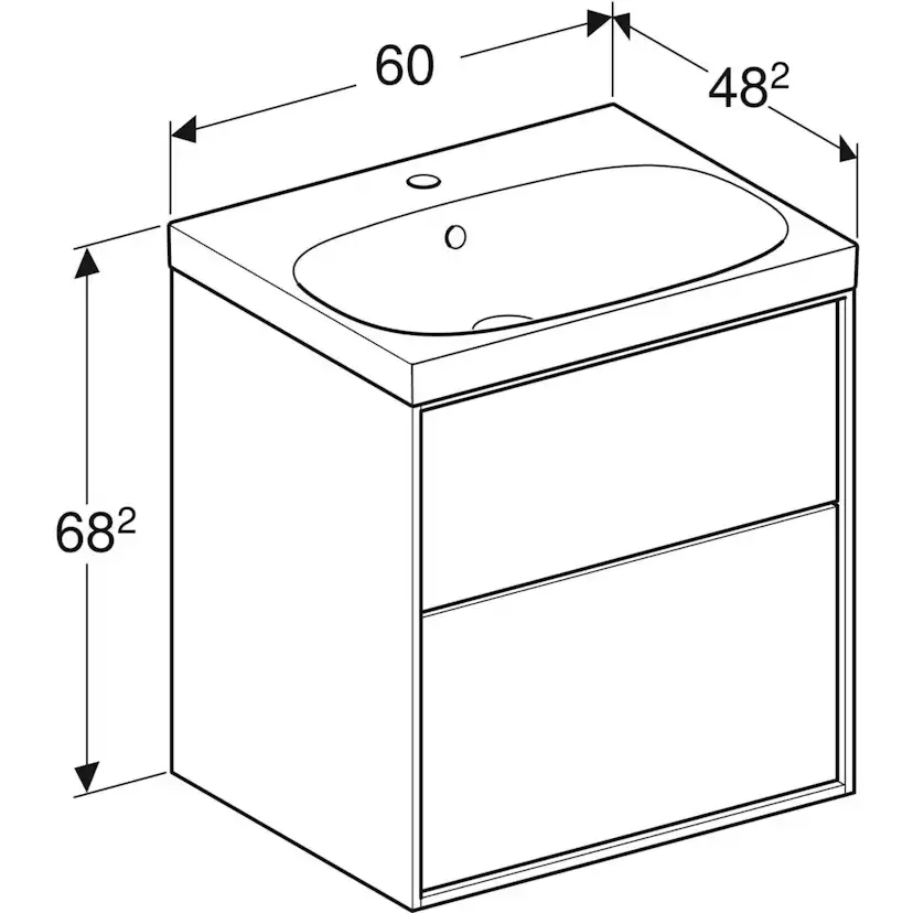 Tvättställsskåp Ifö Sense Art med 2 Lådor