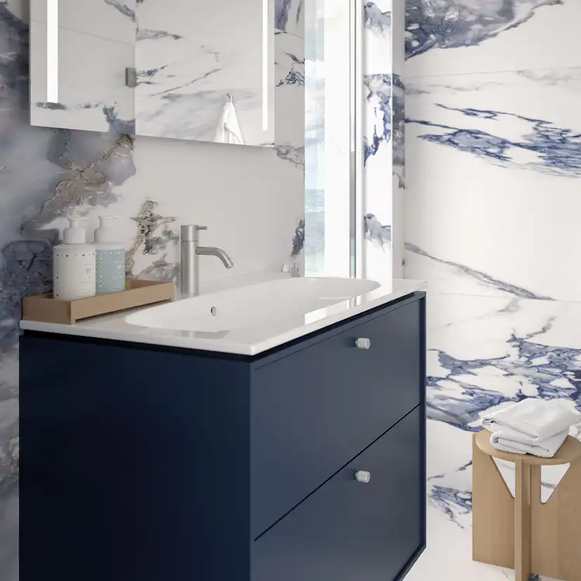 Tvättställsskåp Ifö Sense Art Smal Design 90 med 2 Lådor