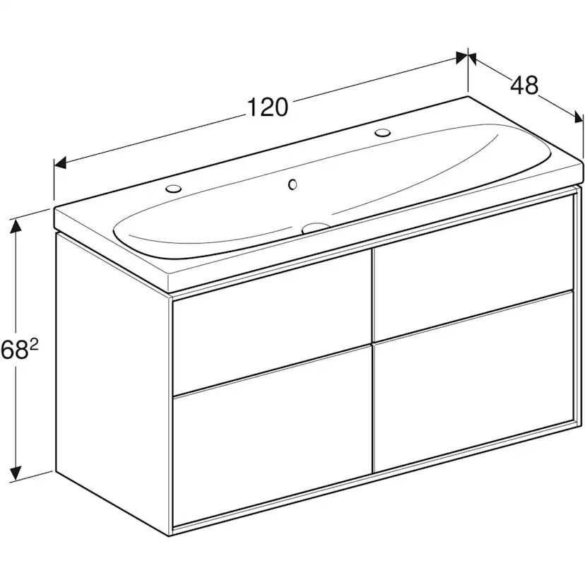 Tvättställsskåp Ifö Sense Art med 4 Lådor