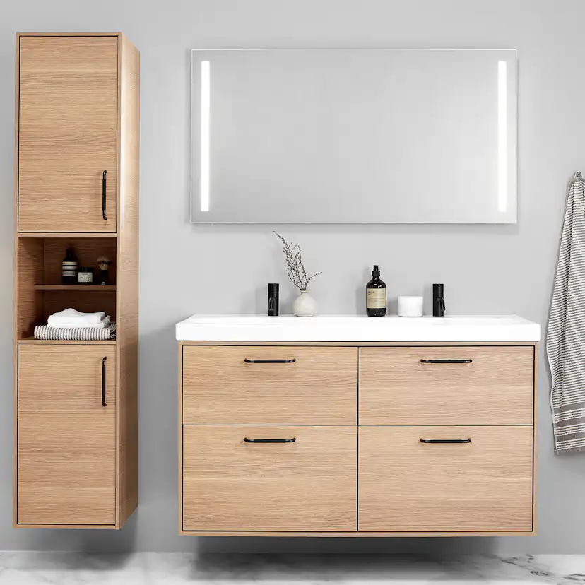 Högskåp Ifö Sense Art med två Dörrar och Öppen Avställningsyta