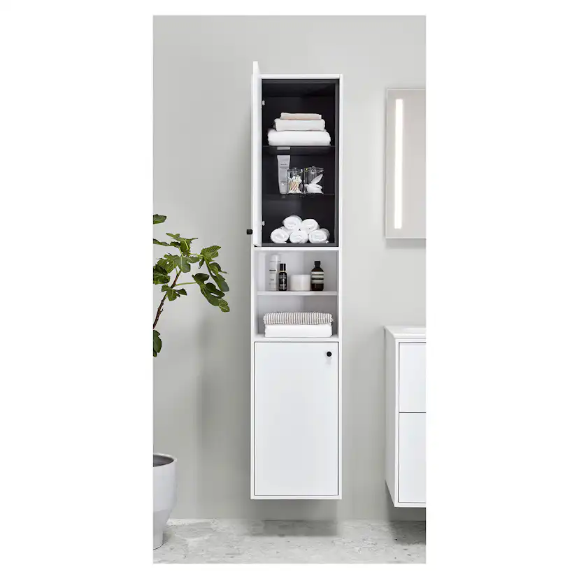 Högskåp Ifö Sense Art med två Dörrar och Öppen Avställningsyta