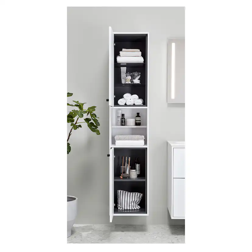 Högskåp Ifö Sense Art med två Dörrar och Öppen Avställningsyta