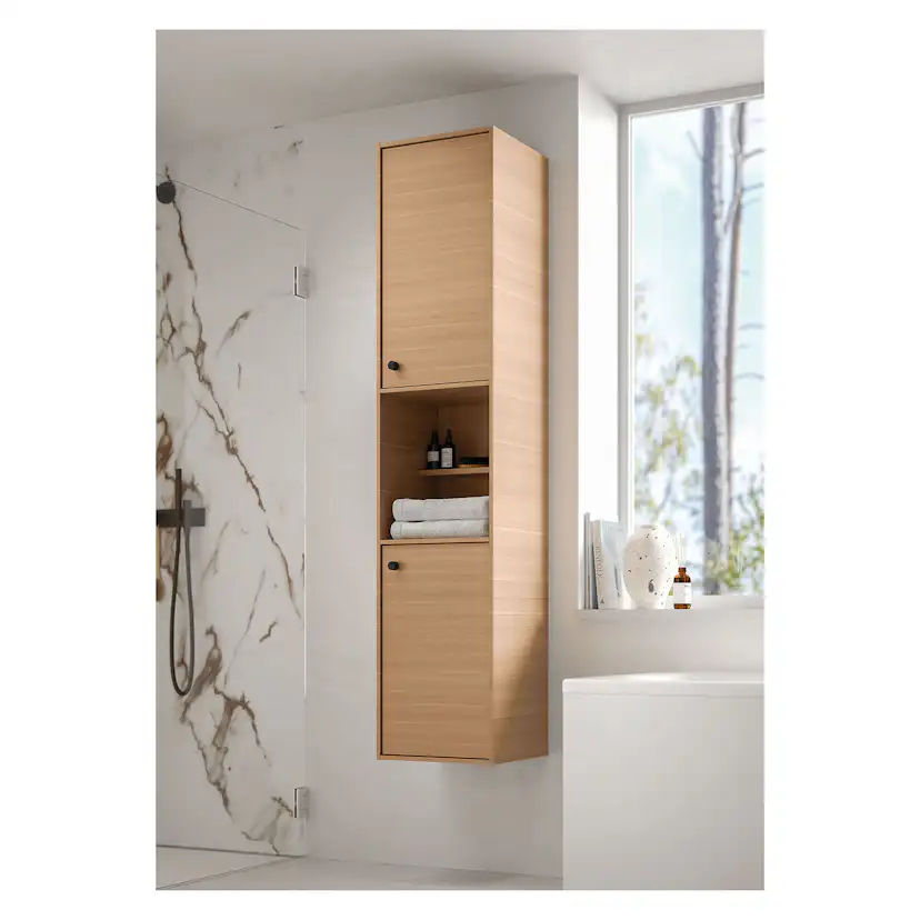 Högskåp Ifö Sense Art med två Dörrar och Öppen Avställningsyta