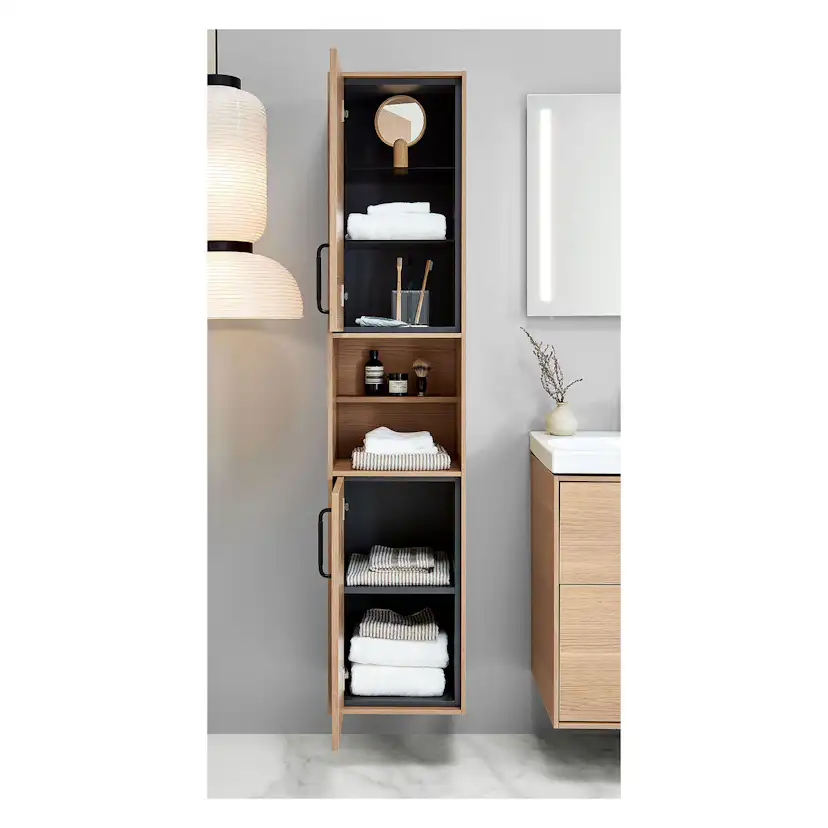 Högskåp Ifö Sense Art med två Dörrar och Öppen Avställningsyta