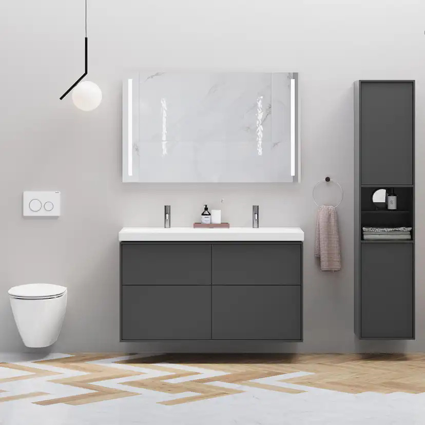 Högskåp Ifö Sense Art med två Dörrar och Öppen Avställningsyta