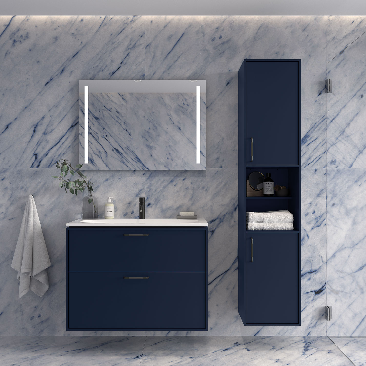 Tvättställsskåp Ifö Sense Art Smal Design 90 med 2 Lådor