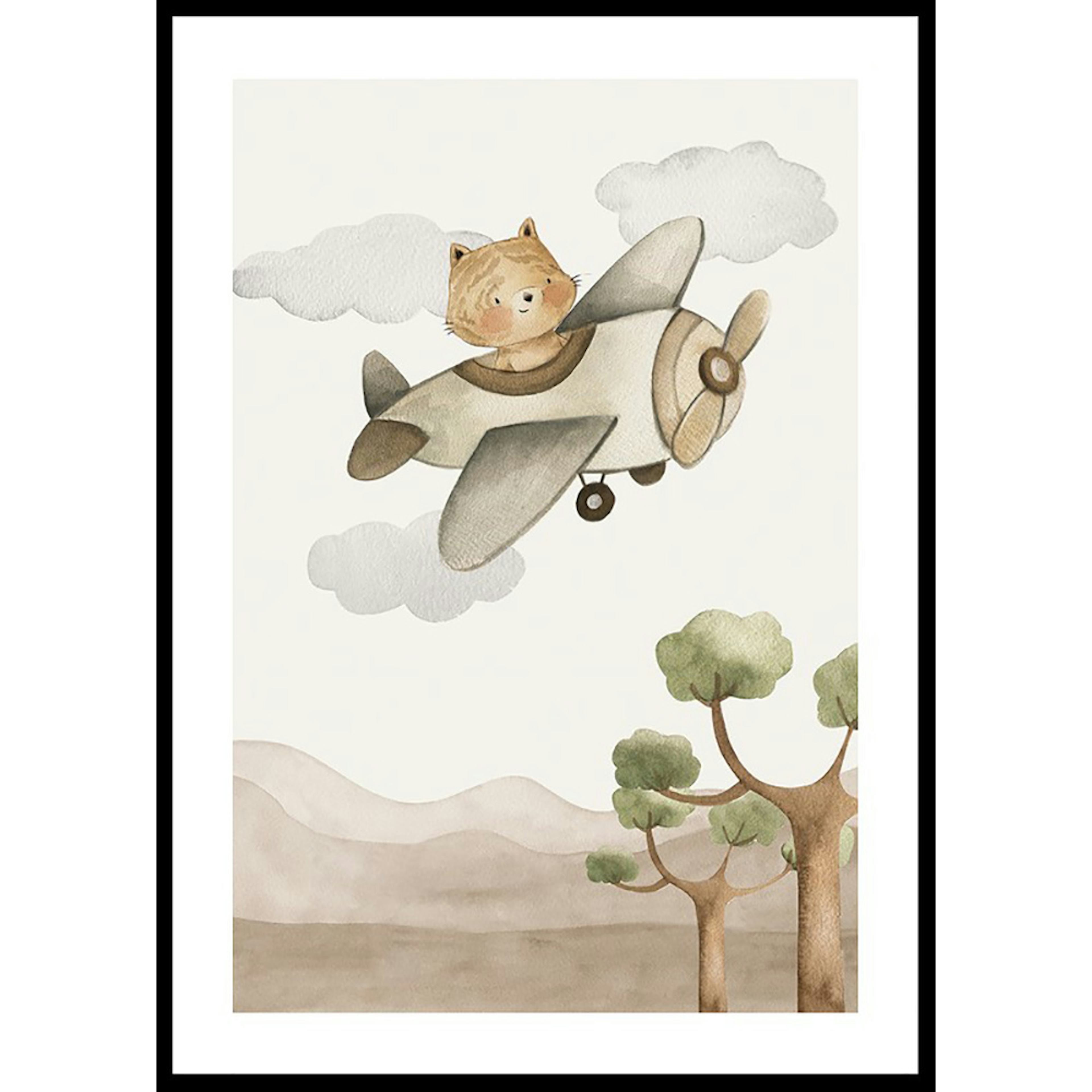 Poster Gallerix Fox In Airplane