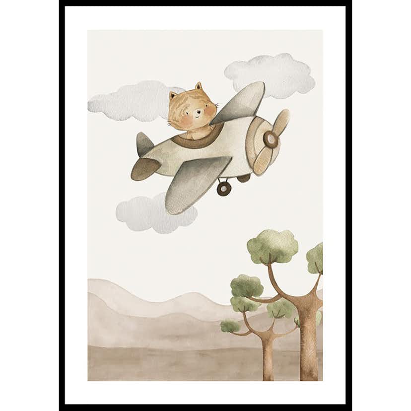 Poster Gallerix Fox In Airplane