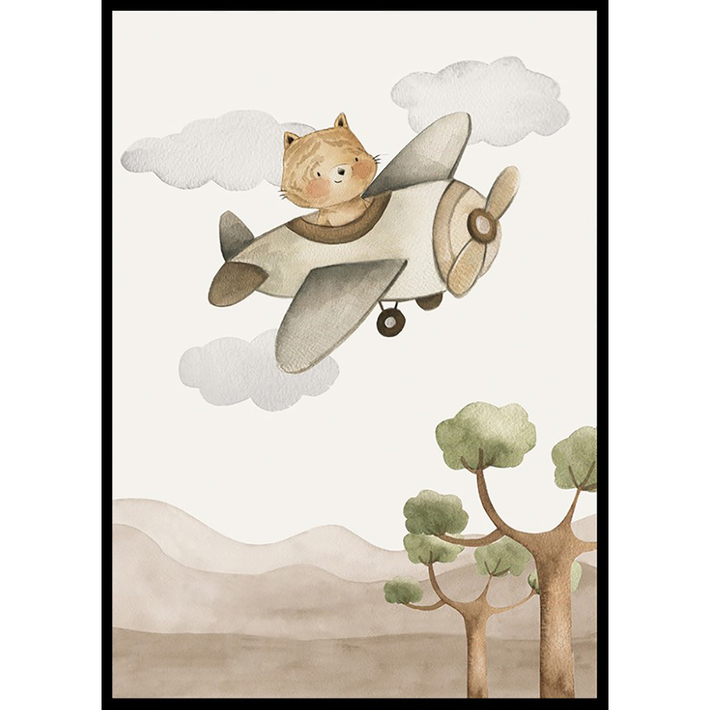 Poster Gallerix Fox In Airplane