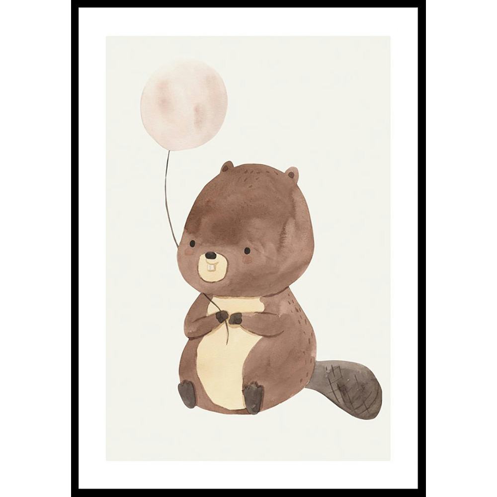 Poster Gallerix Beaver With Balloon