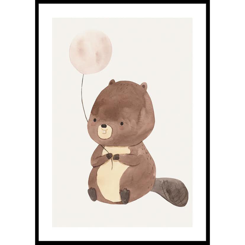 Poster Gallerix Beaver With Balloon