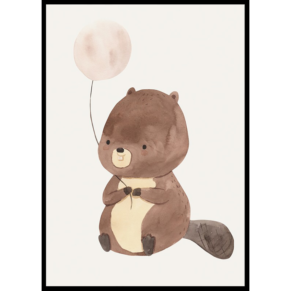 Poster Gallerix Beaver With Balloon