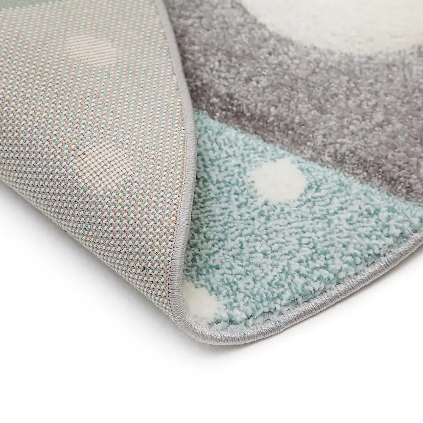 Barnmatta KM Carpets Atlas Star Turkos Rund 120