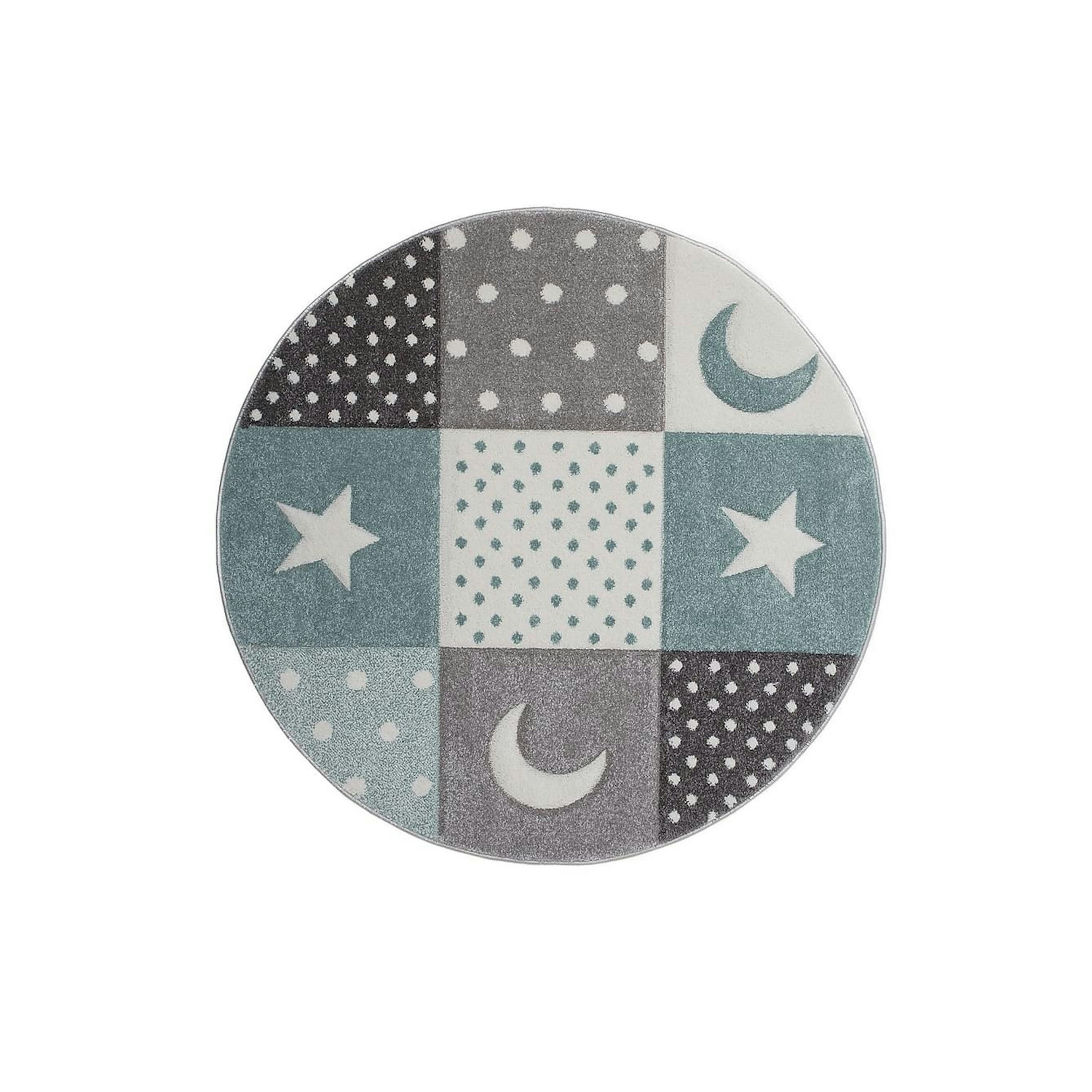 Barnmatta KM Carpets Atlas Star Turkos Rund 120