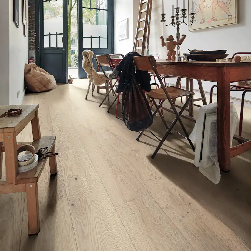 Parkettgolv Meister PD 400 Off-White Oak Lively 1-Stav Ultramatt Lack
