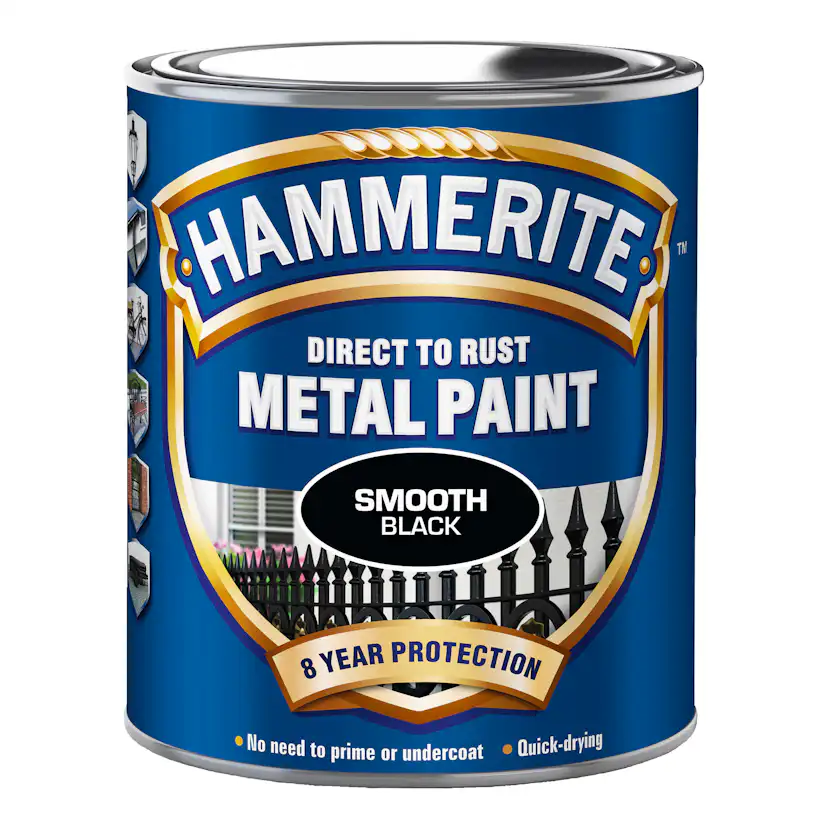 Rostskyddsfärg Hammerite Slätlack Svart 250ml