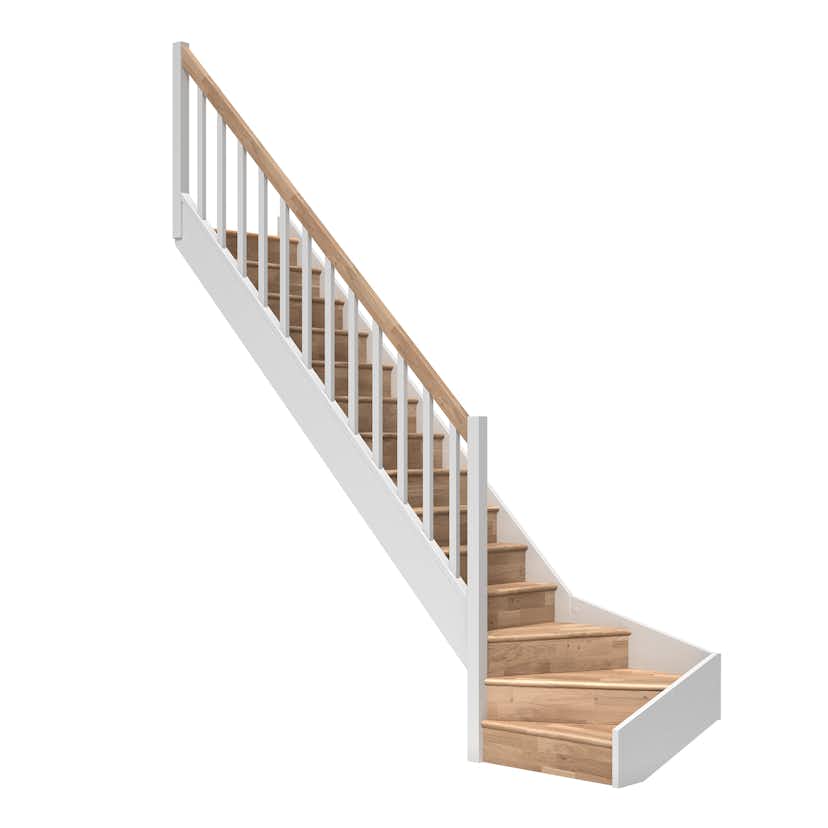 Spartrappa Dolle Paris L-form med Fyrkantigt Räcke med Sättsteg