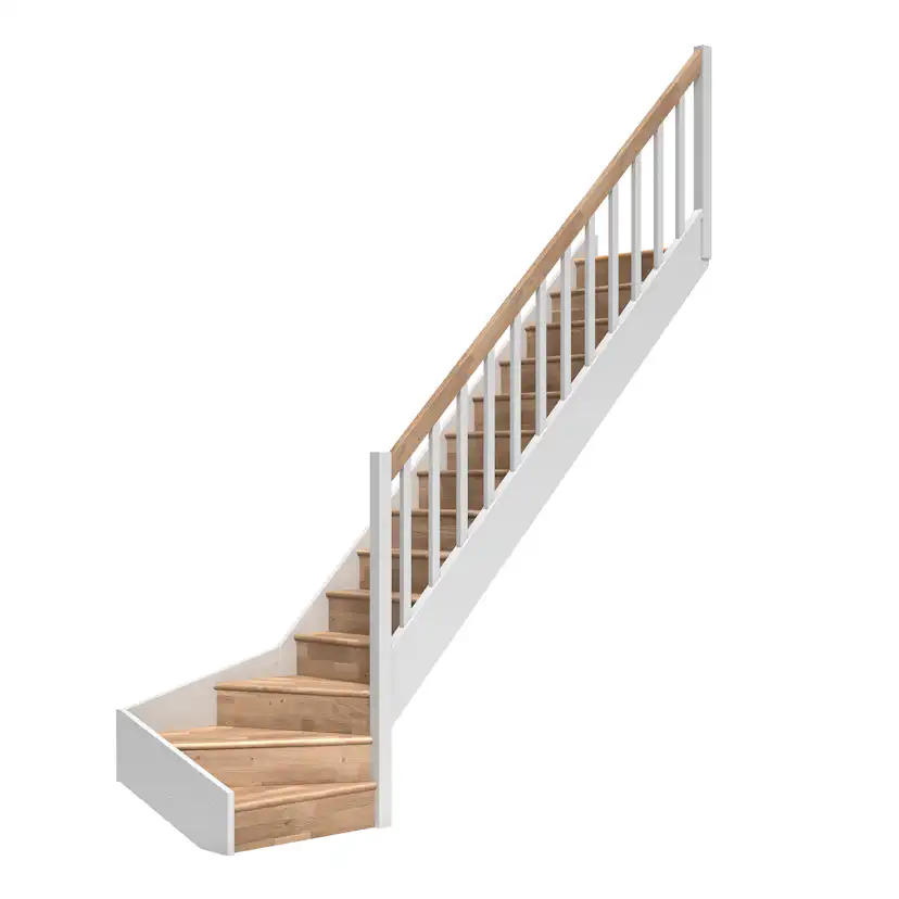 Spartrappa Dolle Paris L-form med Fyrkantigt Räcke med Sättsteg