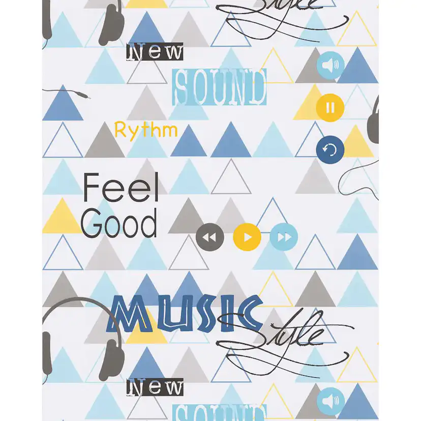 Tapet Lutéce Music Bleu Et Jaune 51172101