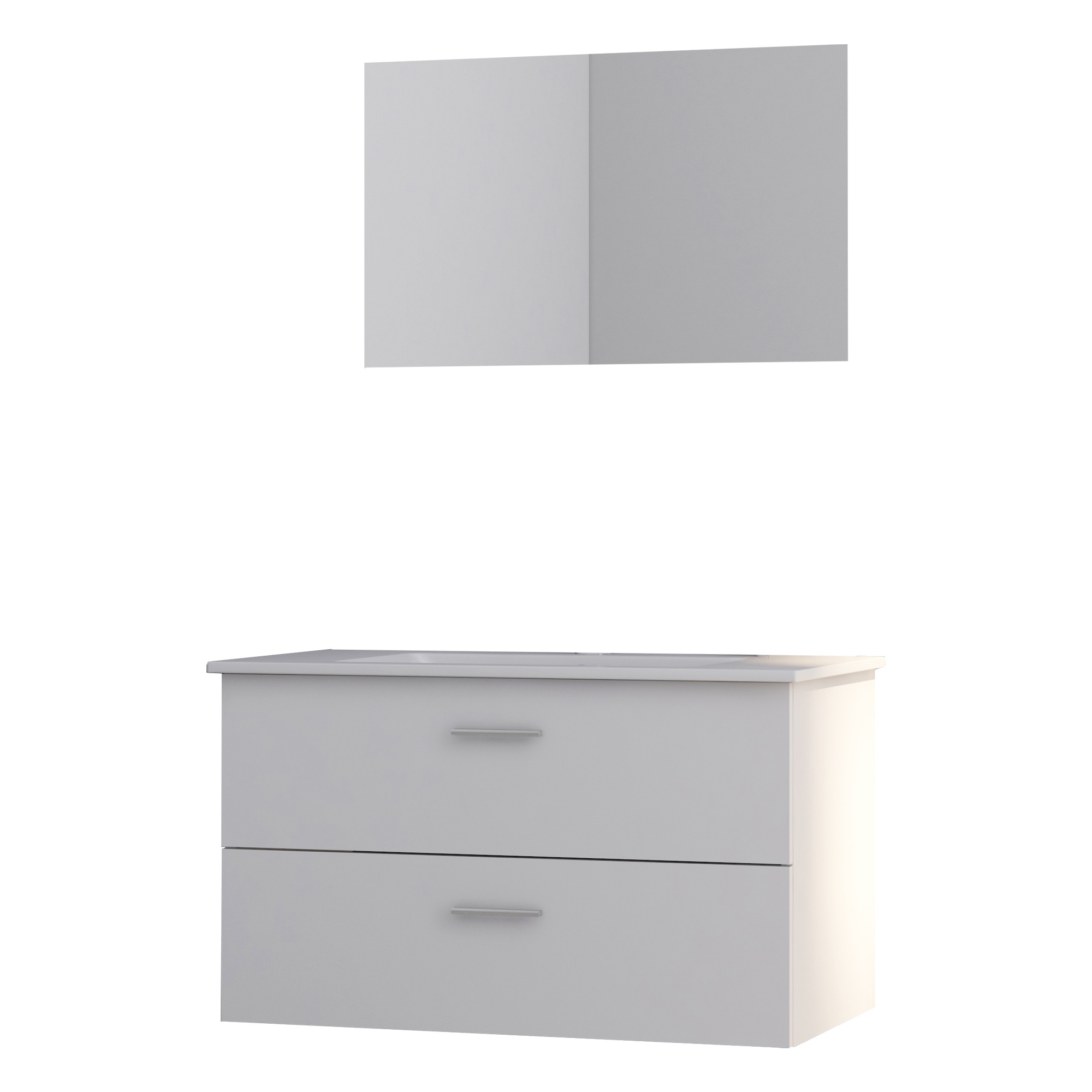 Tvättställsskåp Nortiq Bergamo med Tvättställ och Spegel