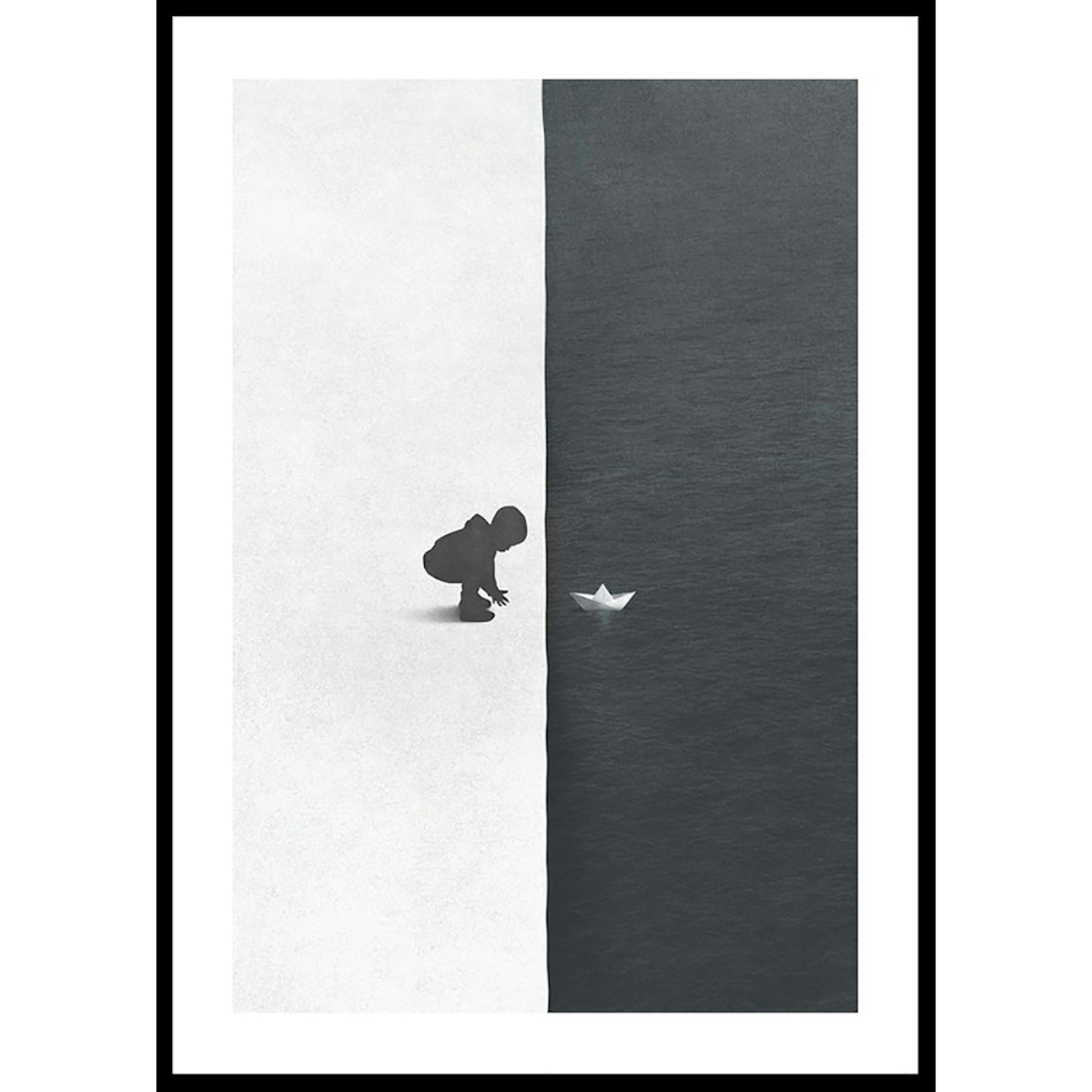 Poster Gallerix Child With Boat Contrast