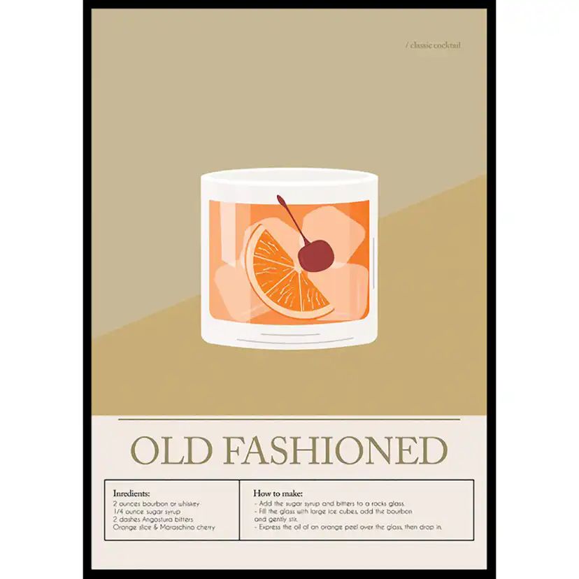 Poster Gallerix Old Fashioned Cocktail