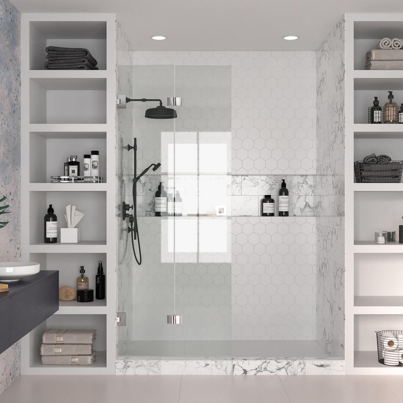 Duschdörr Hietakari Vetro 513 Vikbar