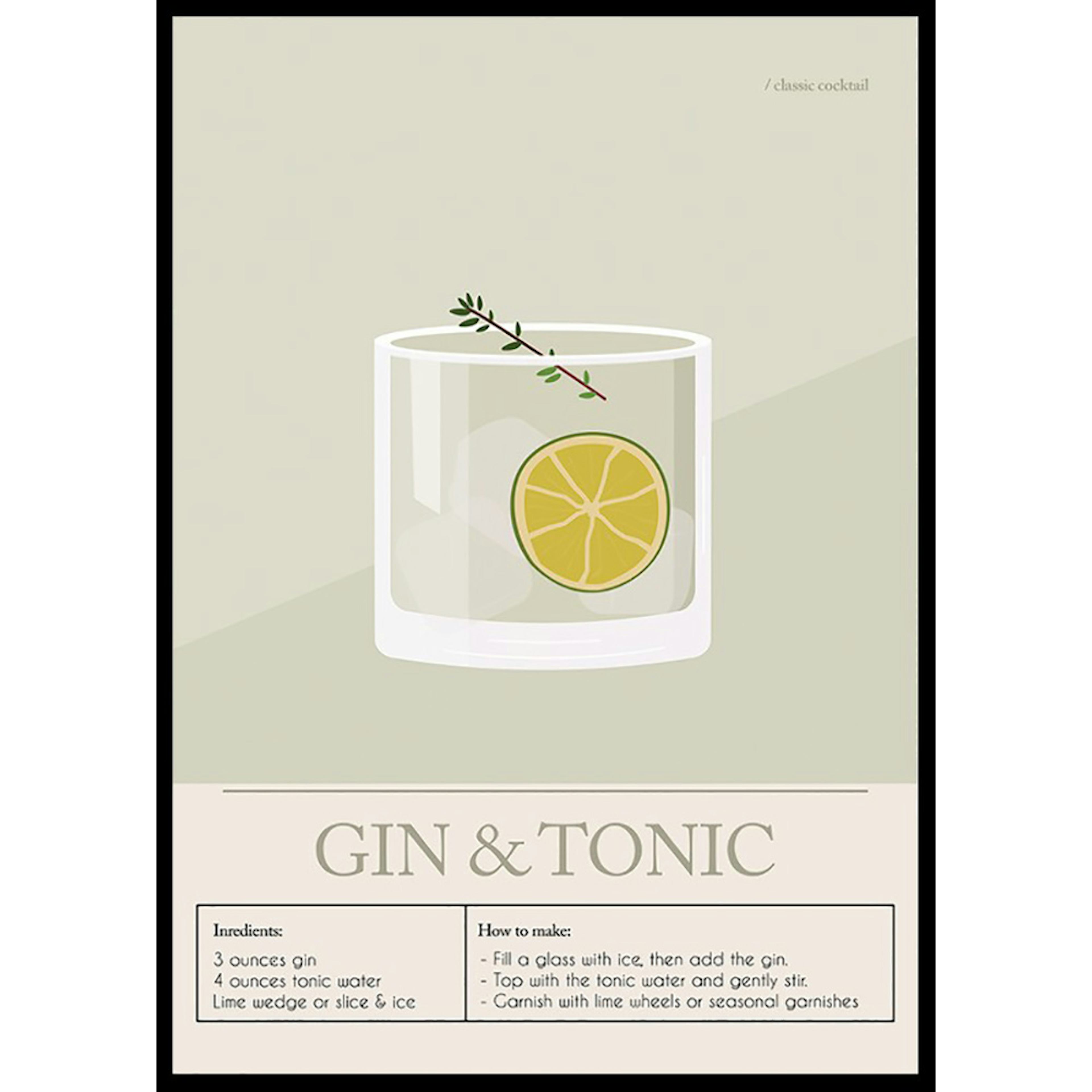 Poster Gallerix Gin Tonic Cocktail