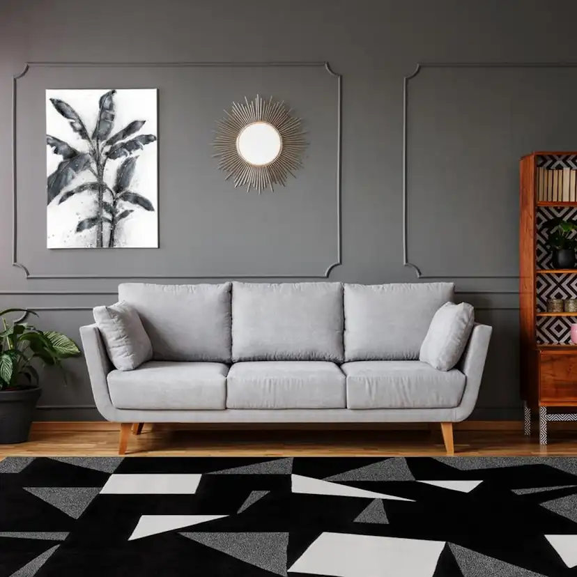 Wiltonmatta D-sign Fairber Frisee Wed Svart/Vit/Grå