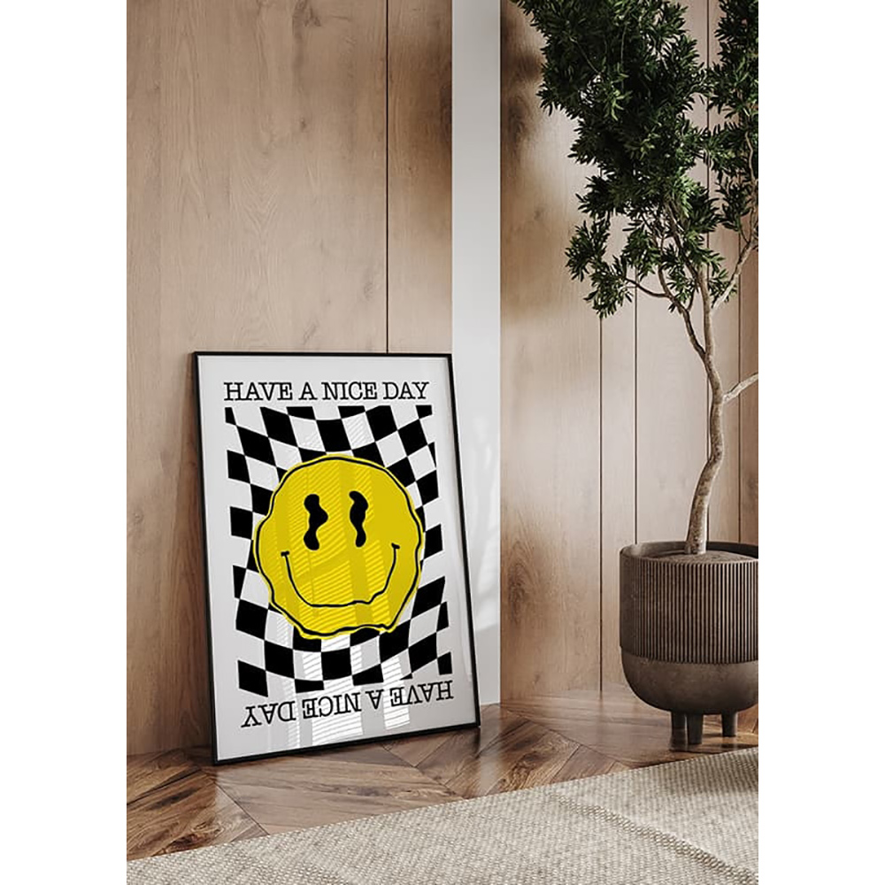 Poster Gallerix Smiley Yellow And Black