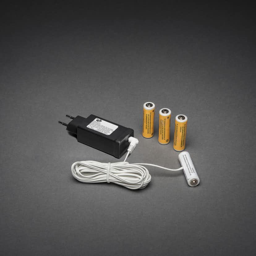 Batteriadapter Gnosjö Konstsmide Tillbehör Belysning AAx4 IP20 Vit