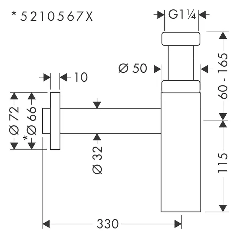 Vattenlås Hansgrohe Flowstar S