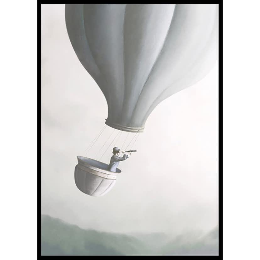 Poster Gallerix Flying With Hot Air Balloon