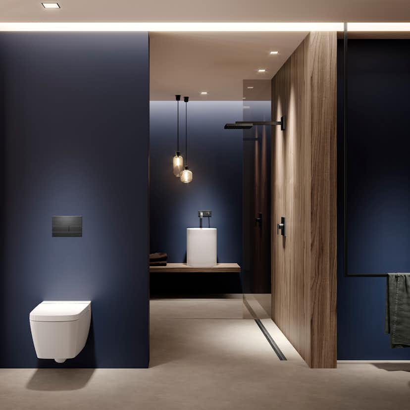 Spolknapp TECE Square PVD-Belagd Extra Platt Design