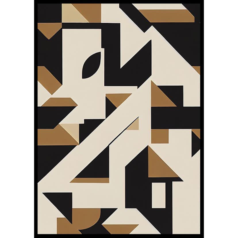 Poster Gallerix Abstract In Brown