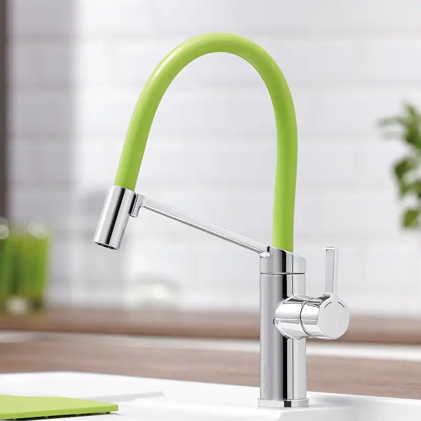 Köksblandare Blanco Viu S Färgad Engreppsblandare med Utdragbar & Svängbar Pip