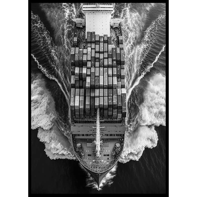 Poster Gallerix Cargo Ship BW