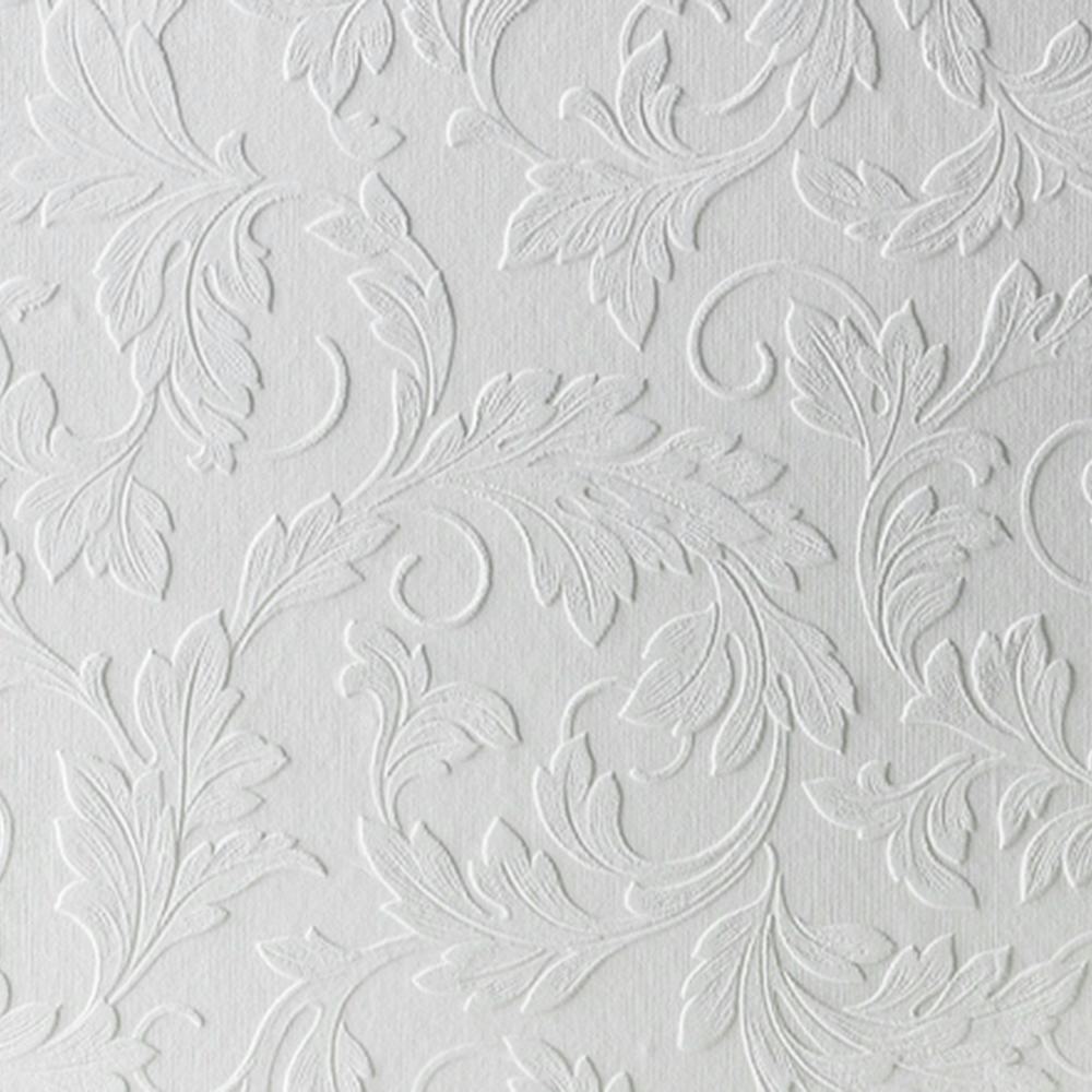 Tapeter WOW Övermålningsbar Löv 5280545, Mönstrad Vinyltapet