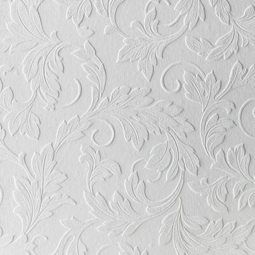 Tapeter WOW Övermålningsbar Löv 5280545, Mönstrad Vinyltapet