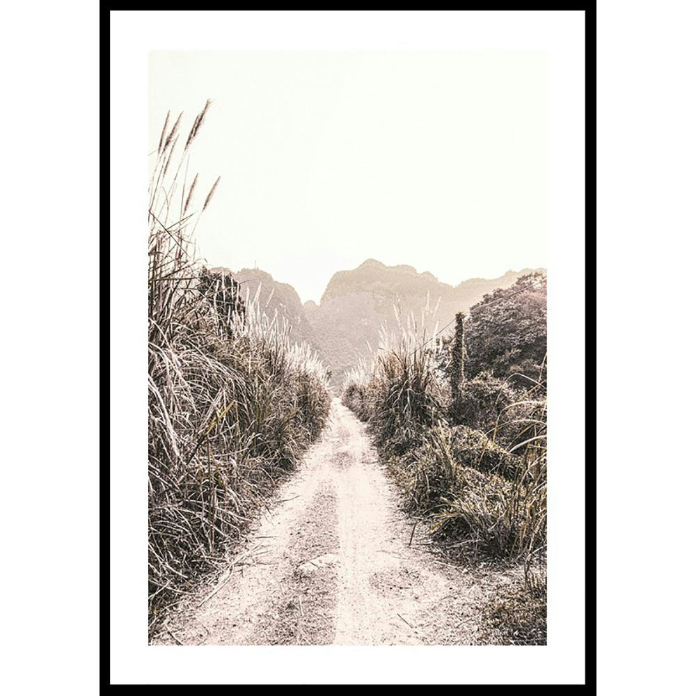 Poster Gallerix Dirt Road In Grass Fields