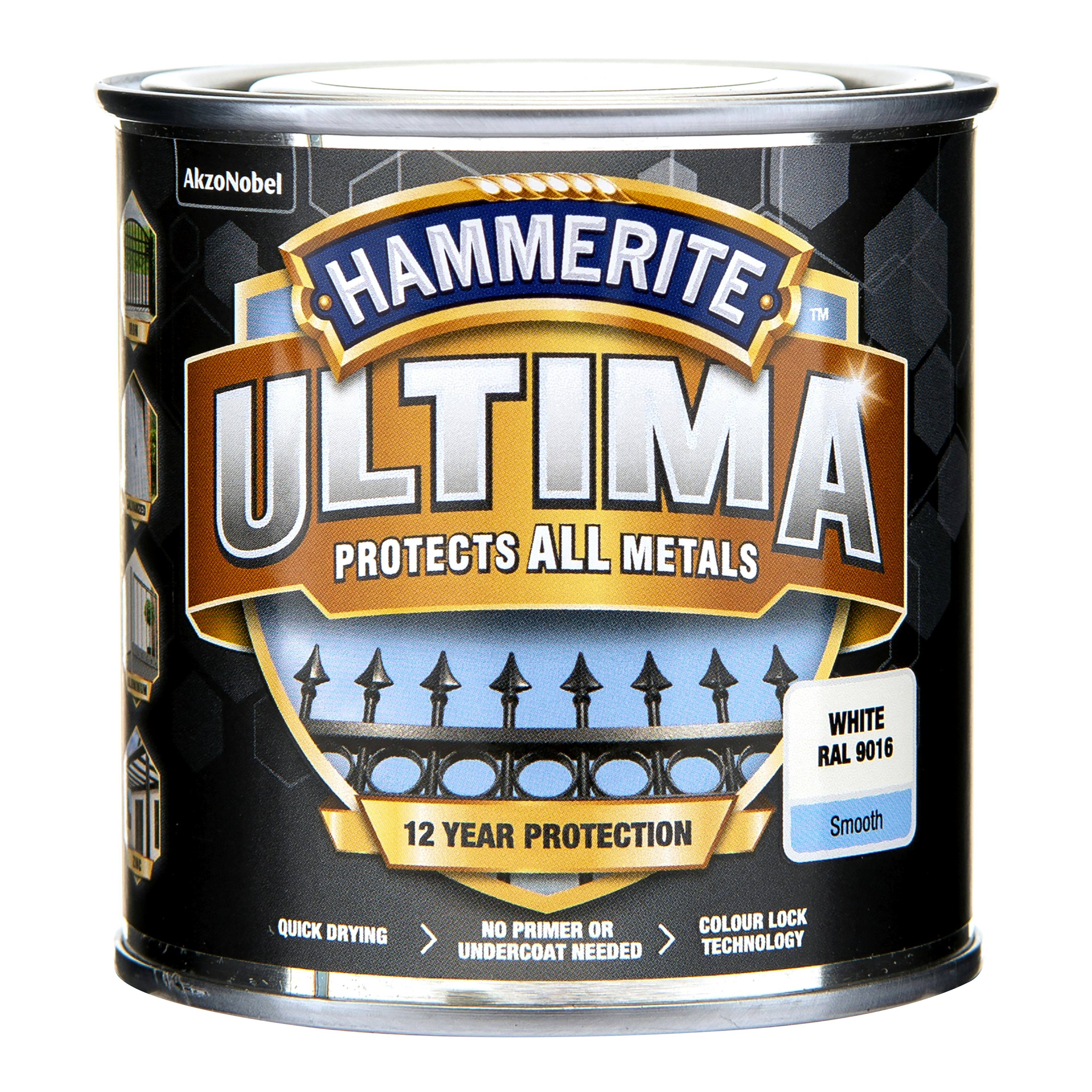 Rostskyddsfärg Hammerite Ultima Slätlack Vit 250ml